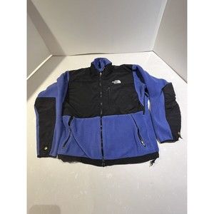 The North Face Denali Jacket Womens Small Blue Black Full Zip Fleece Coat